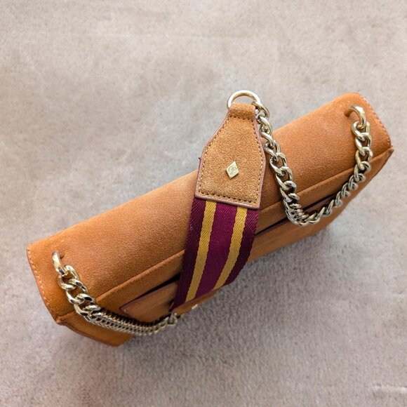 Like New Sam Edelman Madeline Accordion Suede Shoulder Bag - Picture 4 of 9